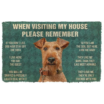 Gearhumans GearHuman 3D Please Remember Airedale Terrier Dogs House Rules Custom Doormat