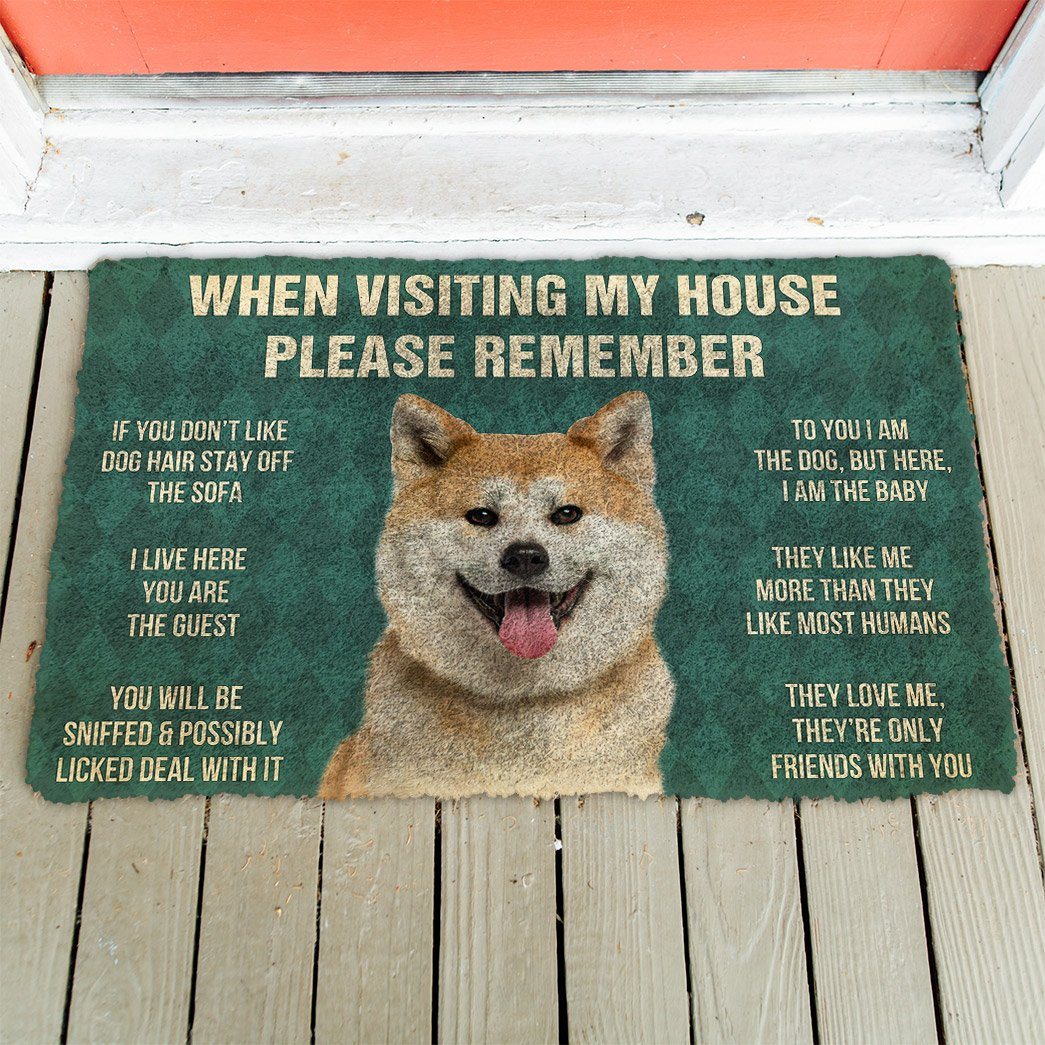 GearHuman 3D Please Remember Akita Dogs House Rules Custom Doormat GR220166 Doormat