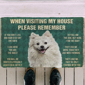 Gearhumans GearHuman 3D Please Remember American Eskimo Dogs House Rules Custom Doormat