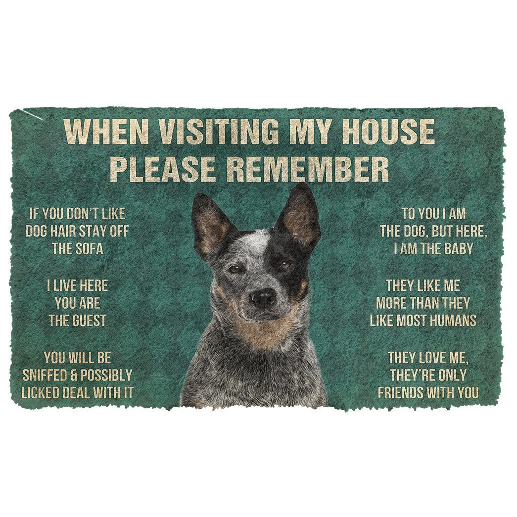 GearHuman 3D Please Remember Australian Cattle Dog's House Rules Custom Doormat GR220168 Doormat Doormat S(15,8''x23,6'')