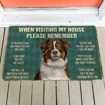 Gearhumans GearHuman 3D Please Remember Australian Shepherd Dogs House Rules Custom Doormat