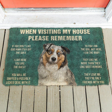 Gearhumans GearHuman 3D Please Remember Australian Shepherd Dog's House Rules Doormat