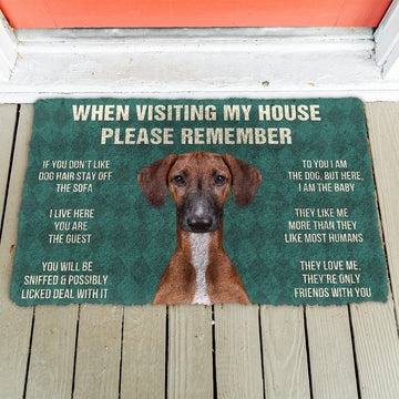 Gearhumans GearHuman 3D Please Remember Azawakh Dogs House Rules Custom Doormat