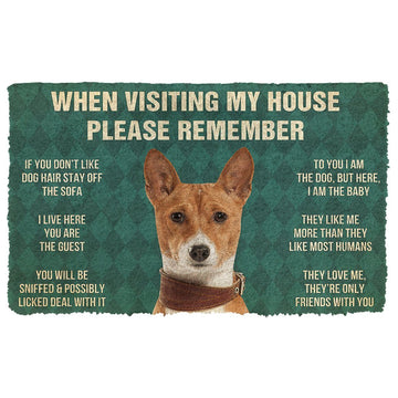 Gearhumans 3D Please Remember Basenji Dogs House Rules Custom Doormat