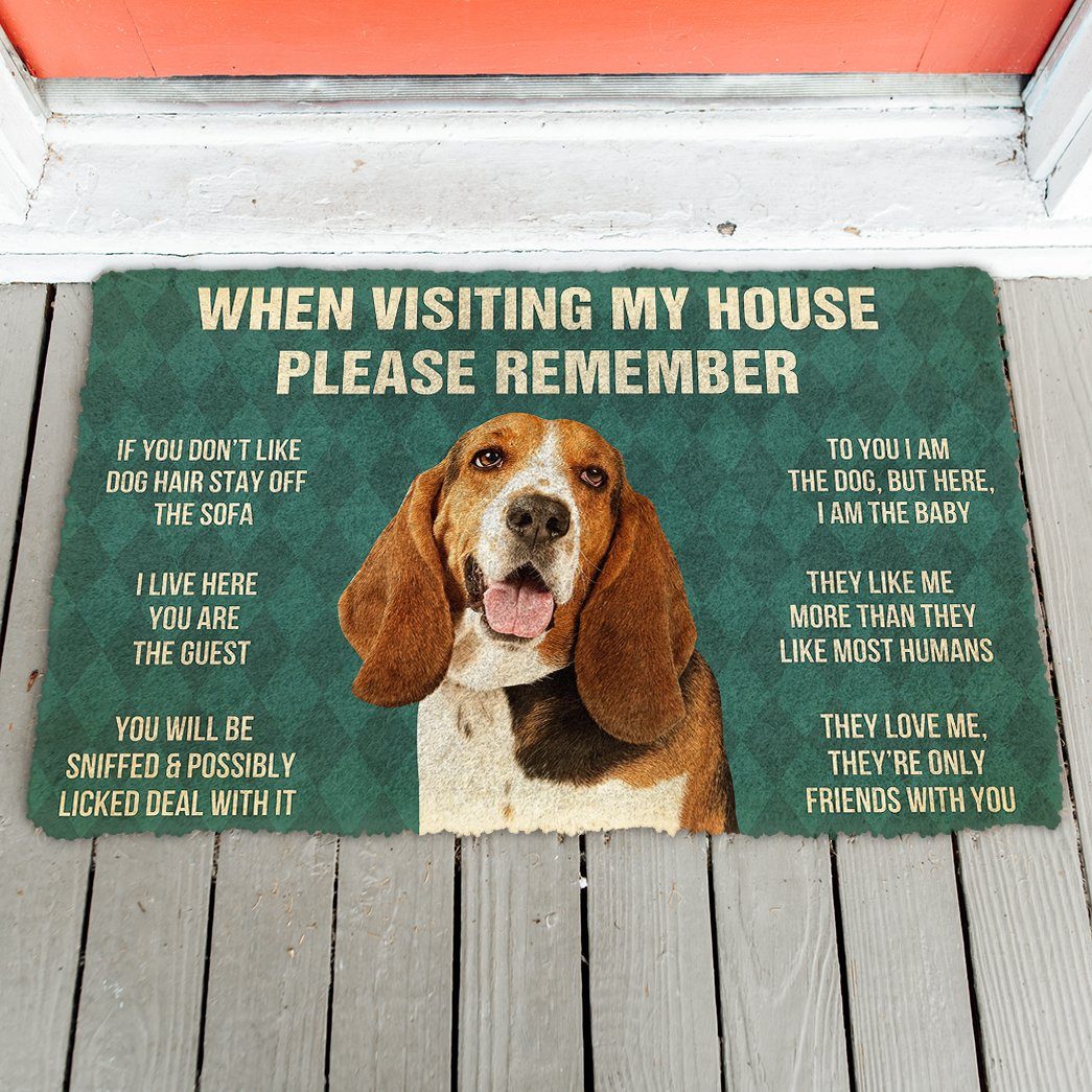Gearhuman 3D Please Remember Basset Hound Dogs House Rules Custom Doormat GW220112 Doormat