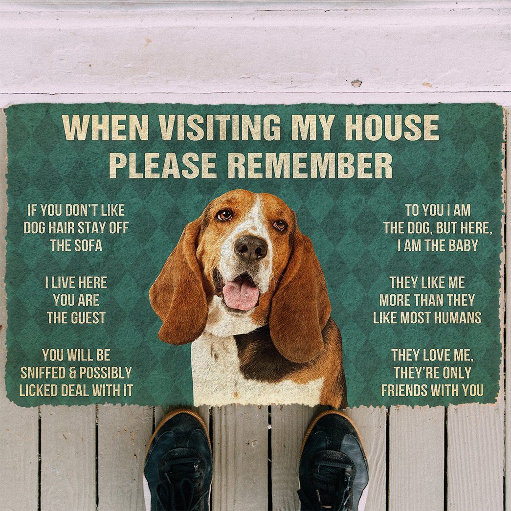 Gearhuman 3D Please Remember Basset Hound Dogs House Rules Custom Doormat GW220112 Doormat