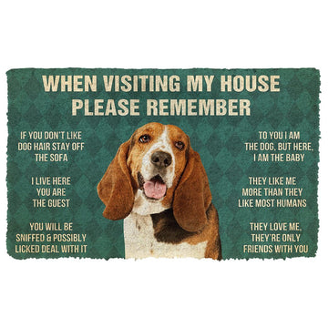 Gearhumans 3D Please Remember Basset Hound Dogs House Rules Custom Doormat