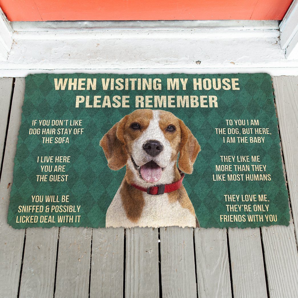 GearHuman 3D Please Remember Beagle Dog's House Rules Doormat GW220132 Doormat 