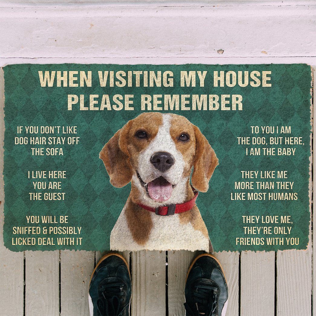 GearHuman 3D Please Remember Beagle Dog's House Rules Doormat GW220132 Doormat 