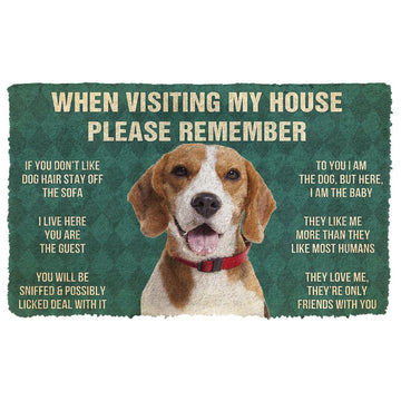 GearHuman 3D Please Remember Beagle Dog's House Rules Doormat GW220132 Doormat Doormat S(15,8''x23,6'') 