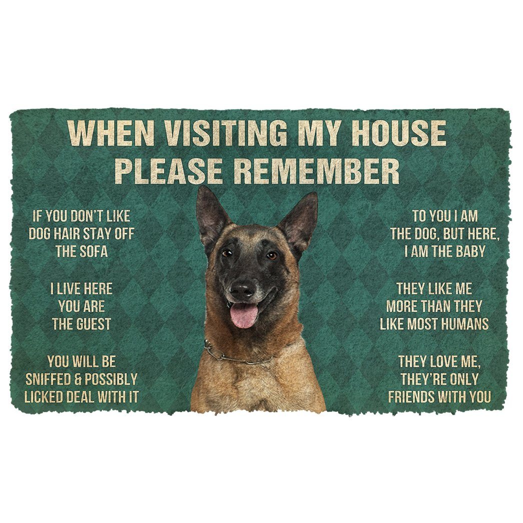 Gearhuman 3D Please Remember Belgian Shepherds House Rules Custom Doormat GW220114 Doormat Doormat S(15,8''x23,6'')