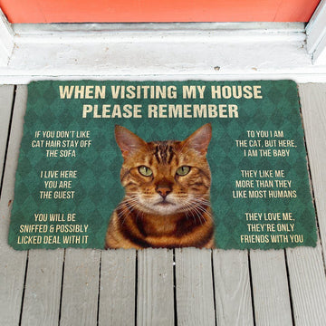 GearHuman 3D Please Remember Bengal Cat House Rules Doormat GR220148 Doormat 