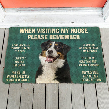 Gearhumans 3D Please Remember Bernese Mountain Dogs House Rules Custom Doormat
