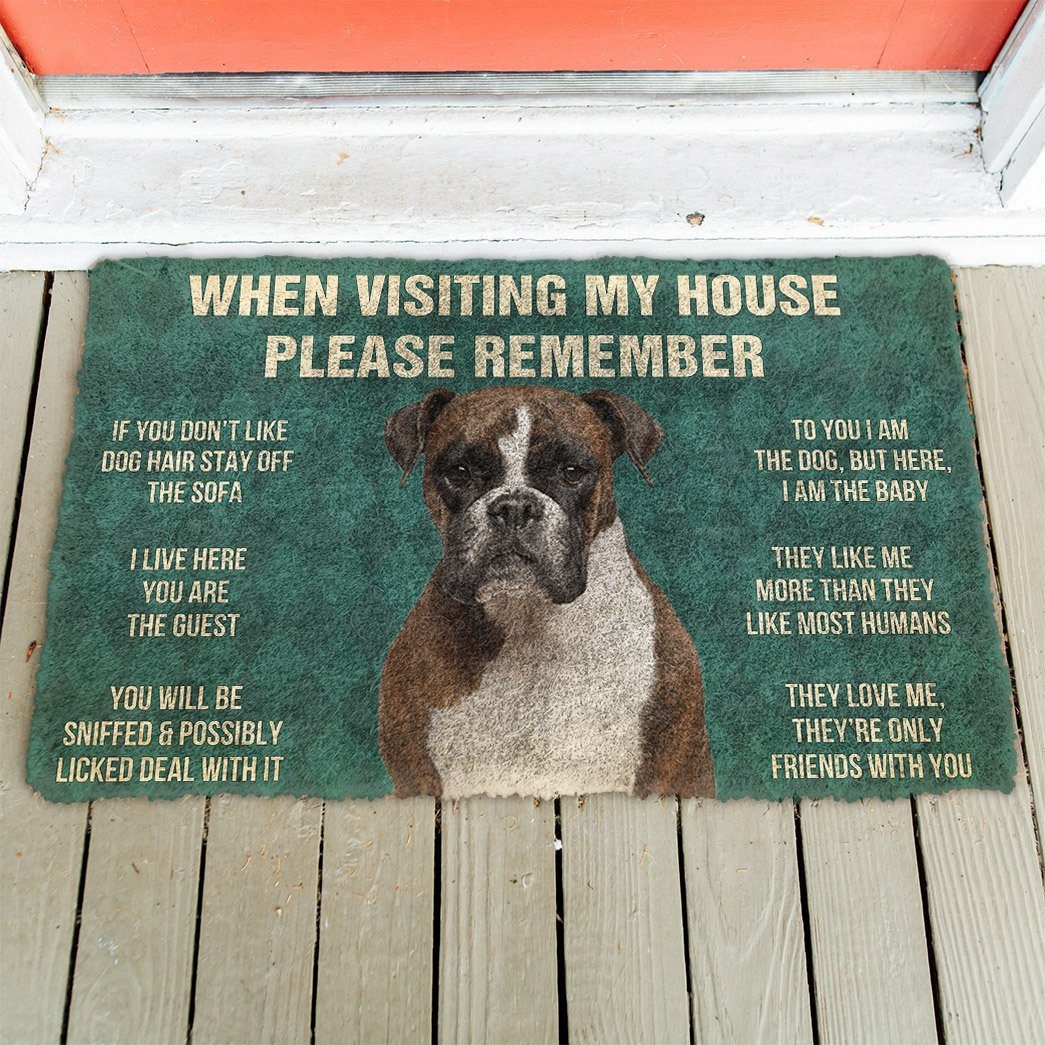 GearHuman 3D Please Remember Boxer Dog's House Rules Doormat GR200112 Doormat 