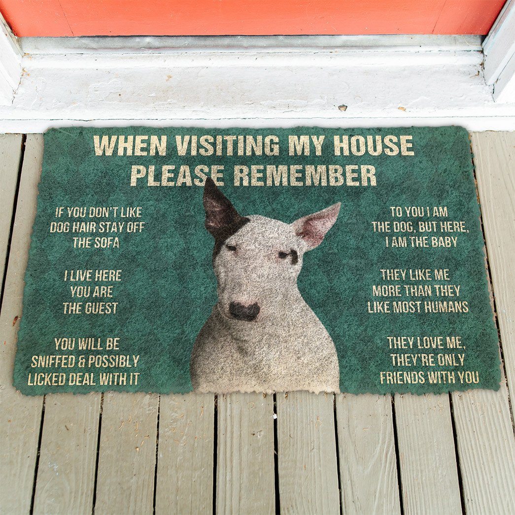 GearHuman 3D Please Remember Bull Terrier Dog's House Rules Doormat GR200113 Doormat 