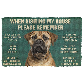 Gearhumans 3D Please Remember Bullmastiff Dog's House Rules Doormat