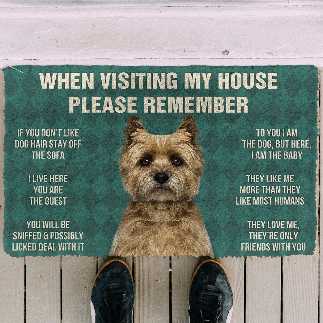 Gearhuman 3D Please Remember Cairn Terrier Dogs House Rules Custom Doormat GB22019 Doormat