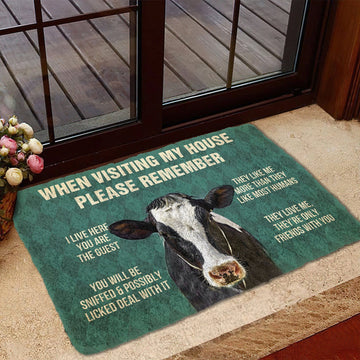 Gearhumans 3D Please Remember Calfs House Rule Custom Doormat