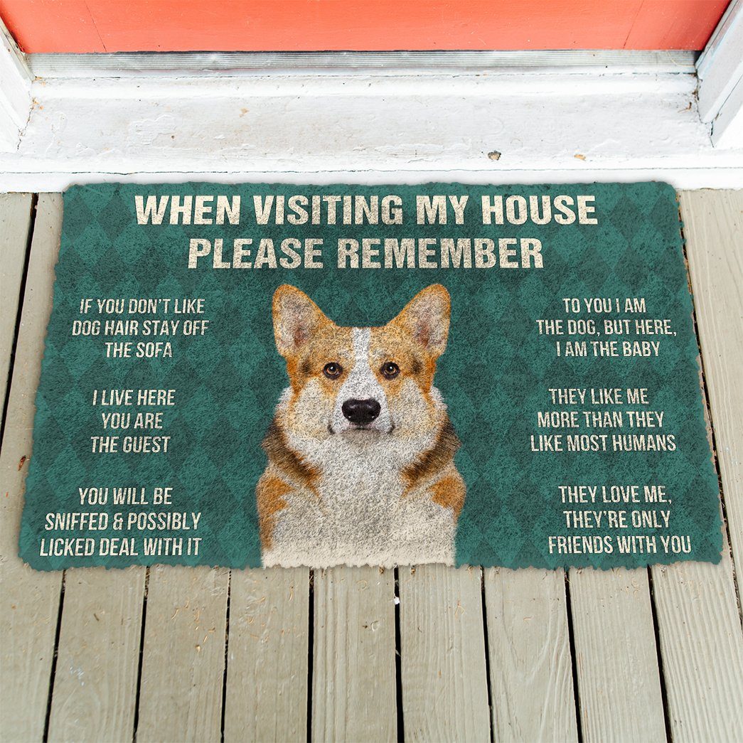 Gearhuman 3D Please Remember Cardigan Welsh Corgi Dogs House Rules Custom Doormat GB220110 Doormat