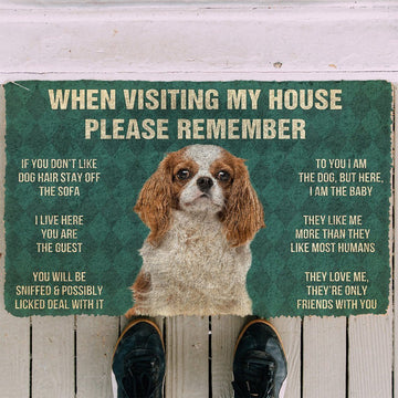 Gearhumans 3D Please Remember Cavalier King Charles Spaniel Dogs House Rules Custom Doormat