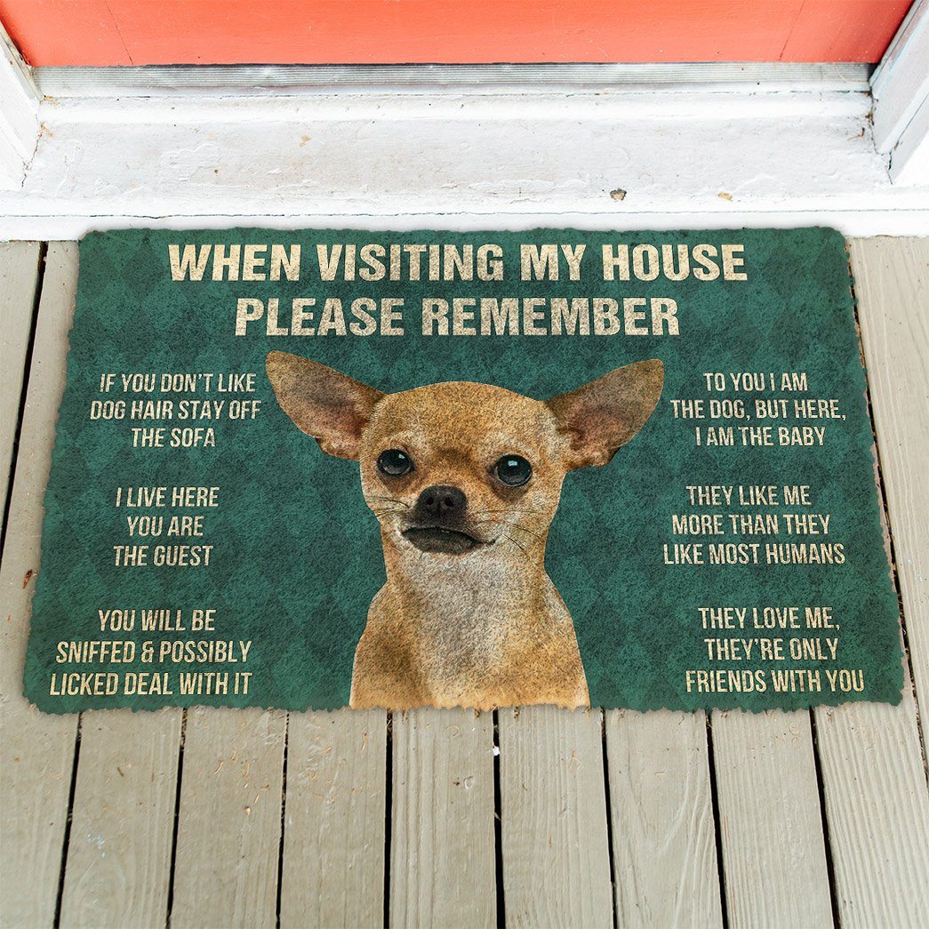 GearHuman 3D Please Remember Chihuahua Dogs House Rules Custom Doormat GR220160 Doormat