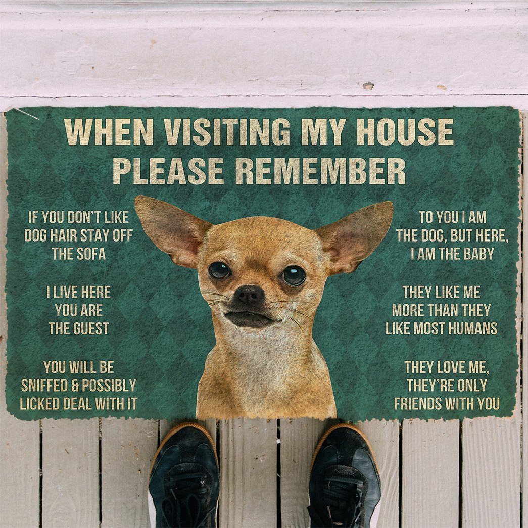 GearHuman 3D Please Remember Chihuahua Dogs House Rules Custom Doormat GR220160 Doormat