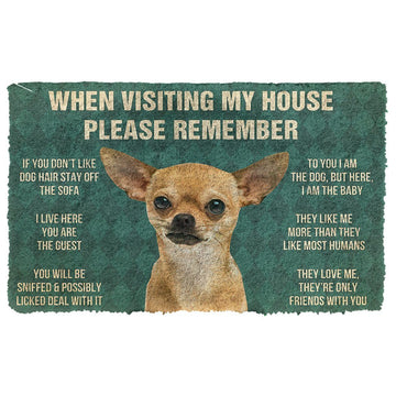 Gearhumans GearHuman 3D Please Remember Chihuahua Dogs House Rules Custom Doormat