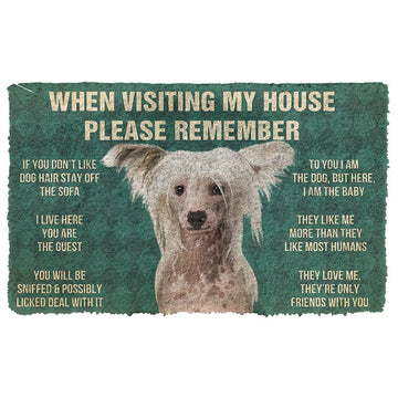 Gearhumans 3D Please Remember Chinese Crested Dogs House Rules Custom Doormat