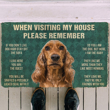 Gearhumans 3D Please Remember Cocker Spaniel Dogs House Rules Custom Doormat