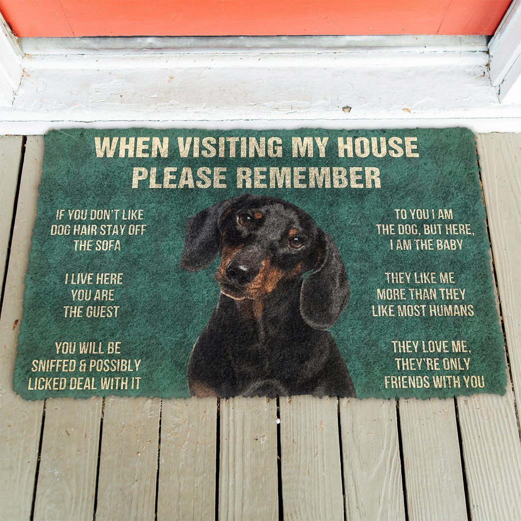 GearHuman 3D Please Remember Dachshunds Dog's House Rules Doormat GR20014 Doormat 