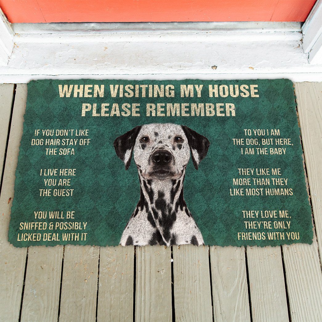 GearHuman 3D Please Remember Dalmatian Dogs House Rules Doormat GV220110 Doormat