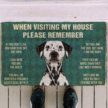 GearHuman 3D Please Remember Dalmatian Dogs House Rules Doormat GV220110 Doormat