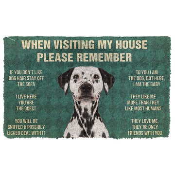 GearHuman 3D Please Remember Dalmatian Dogs House Rules Doormat GV220110 Doormat Doormat S(15,8''x23,6'')