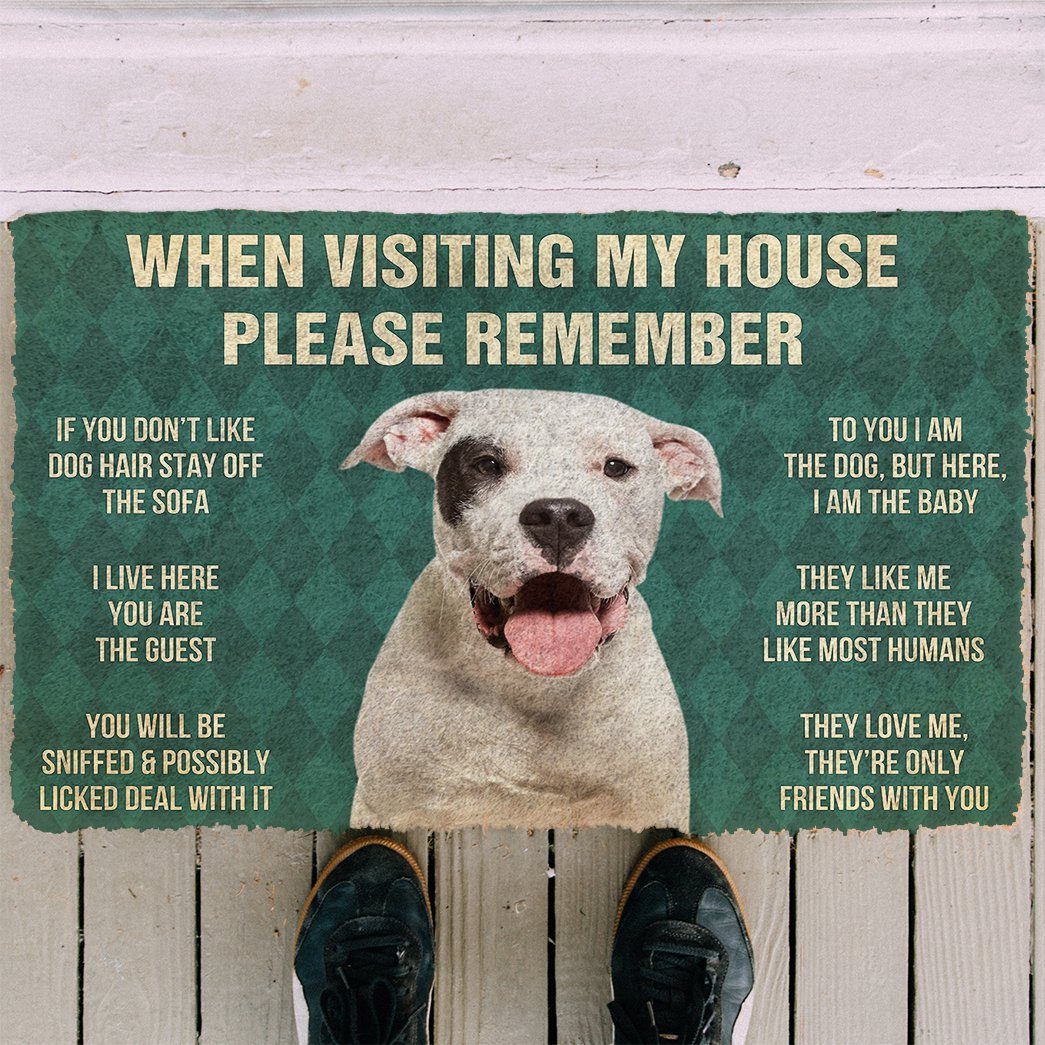 GearHuman 3D Please Remember Dogo Argentino Dog's House Rules Doormat GW220136 Doormat 