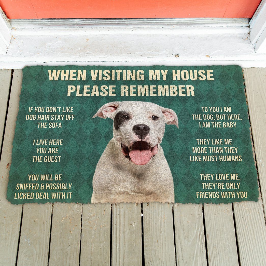 GearHuman 3D Please Remember Dogo Argentino Dog's House Rules Doormat GW220136 Doormat 