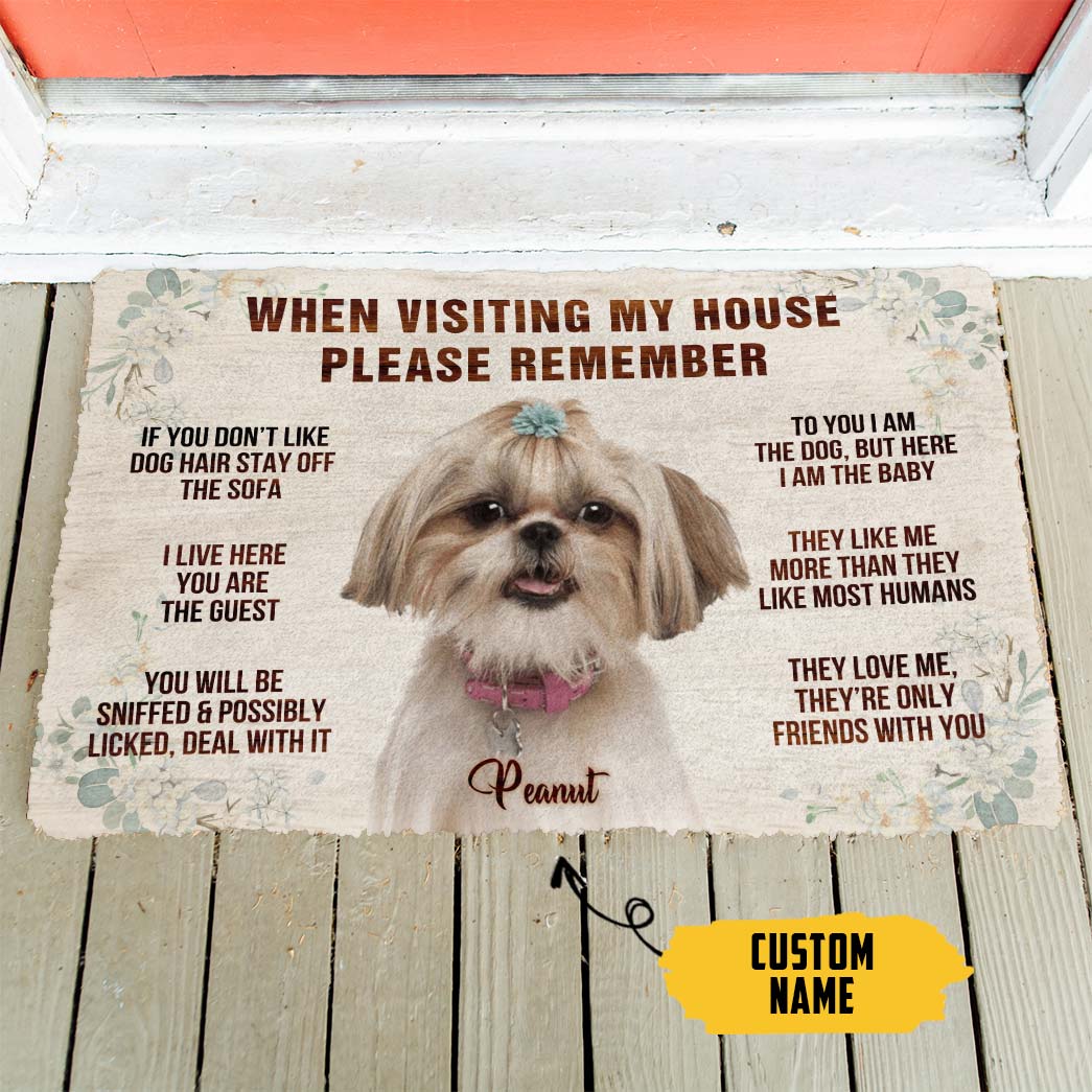 Gearhuman 3D Please Remember Dogs House Rule Custom Photo Custom Name Doormat GW0107212 Doormat 