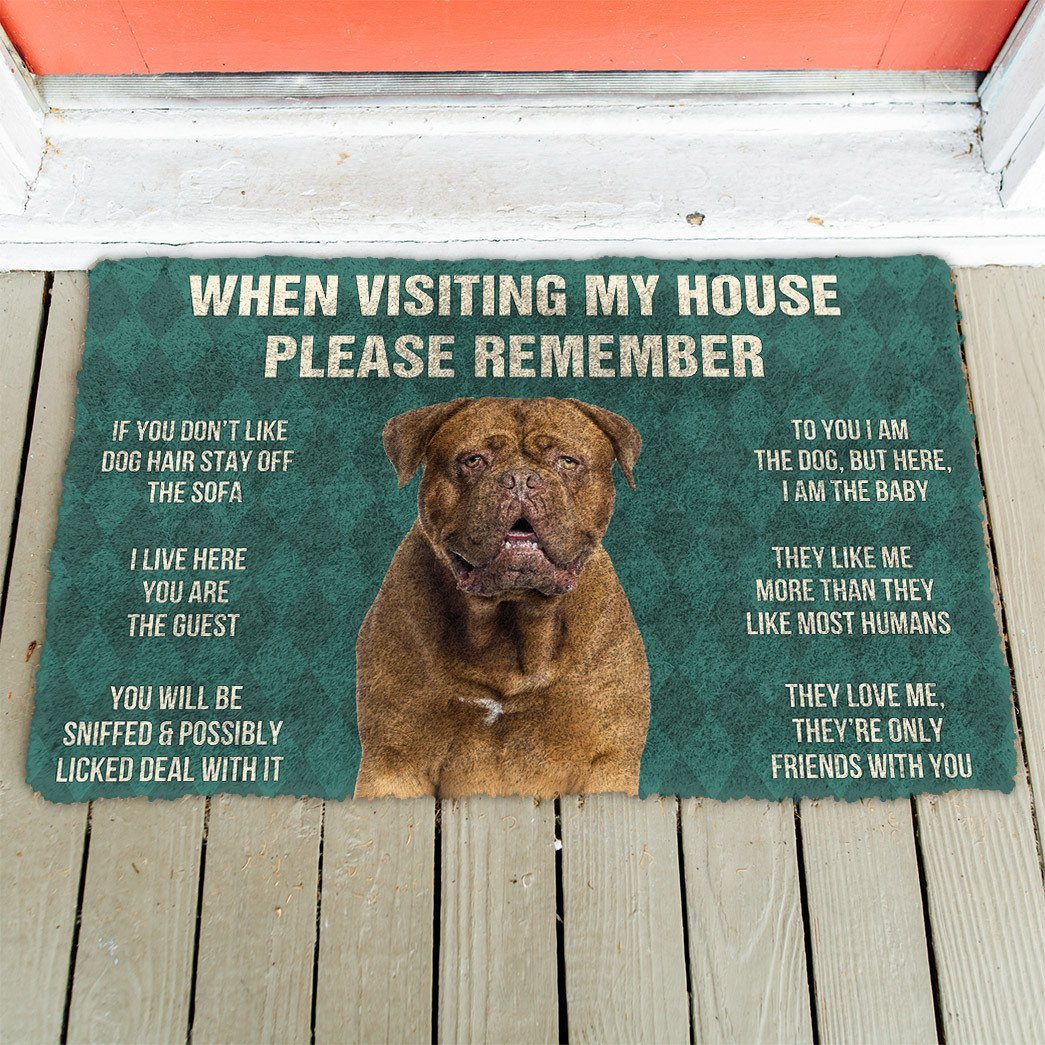 GearHuman 3D Please Remember Dogue de Bordeaux Dogs House Rules Doormat GV22019 Doormat