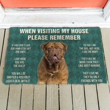 Gearhumans GearHuman 3D Please Remember Dogue de Bordeaux Dogs House Rules Doormat