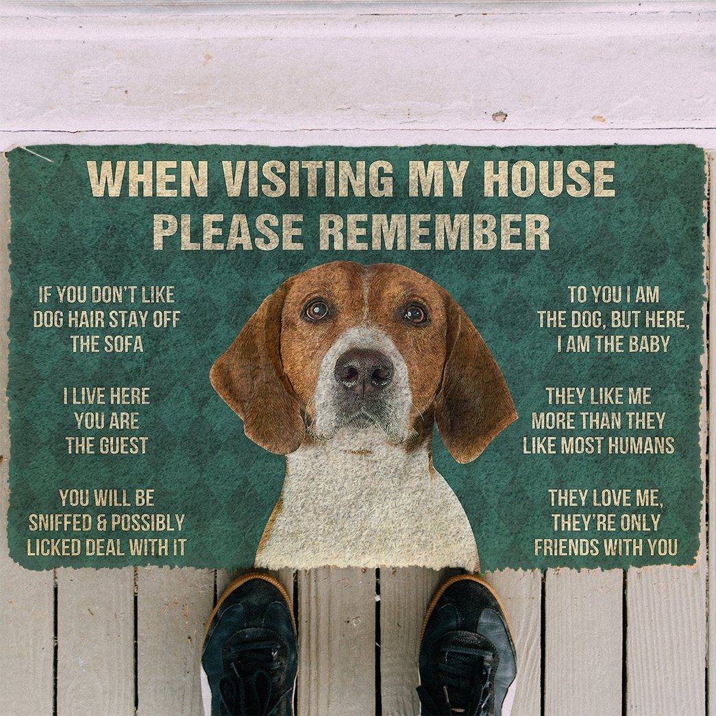 GearHuman 3D Please Remember English Foxhound Dogs House Rules Doormat GV250116 Doormat