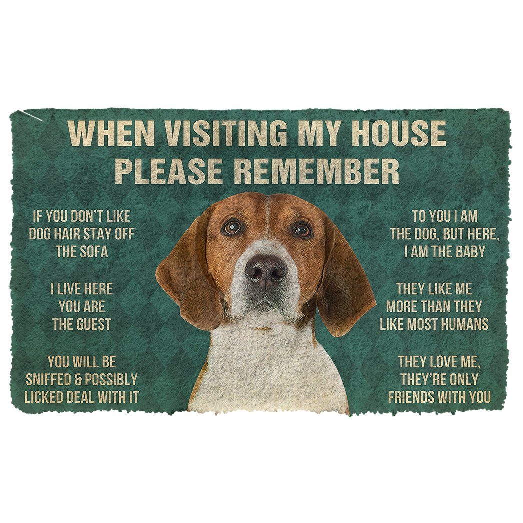 GearHuman 3D Please Remember English Foxhound Dogs House Rules Doormat GV250116 Doormat Doormat S(15,8''x23,6'')
