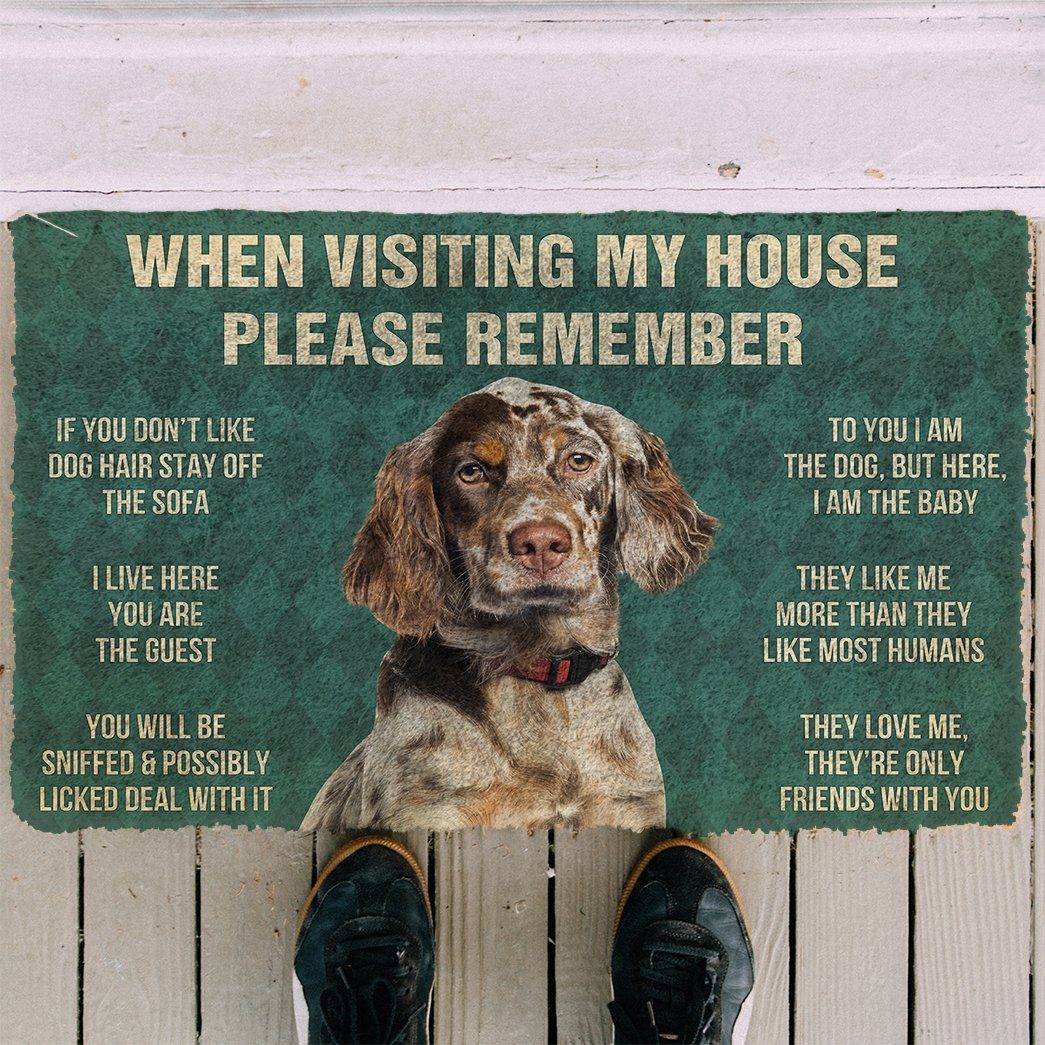 GearHuman 3D Please Remember English Setter Dogs House Rules Doormat GV250117 Doormat