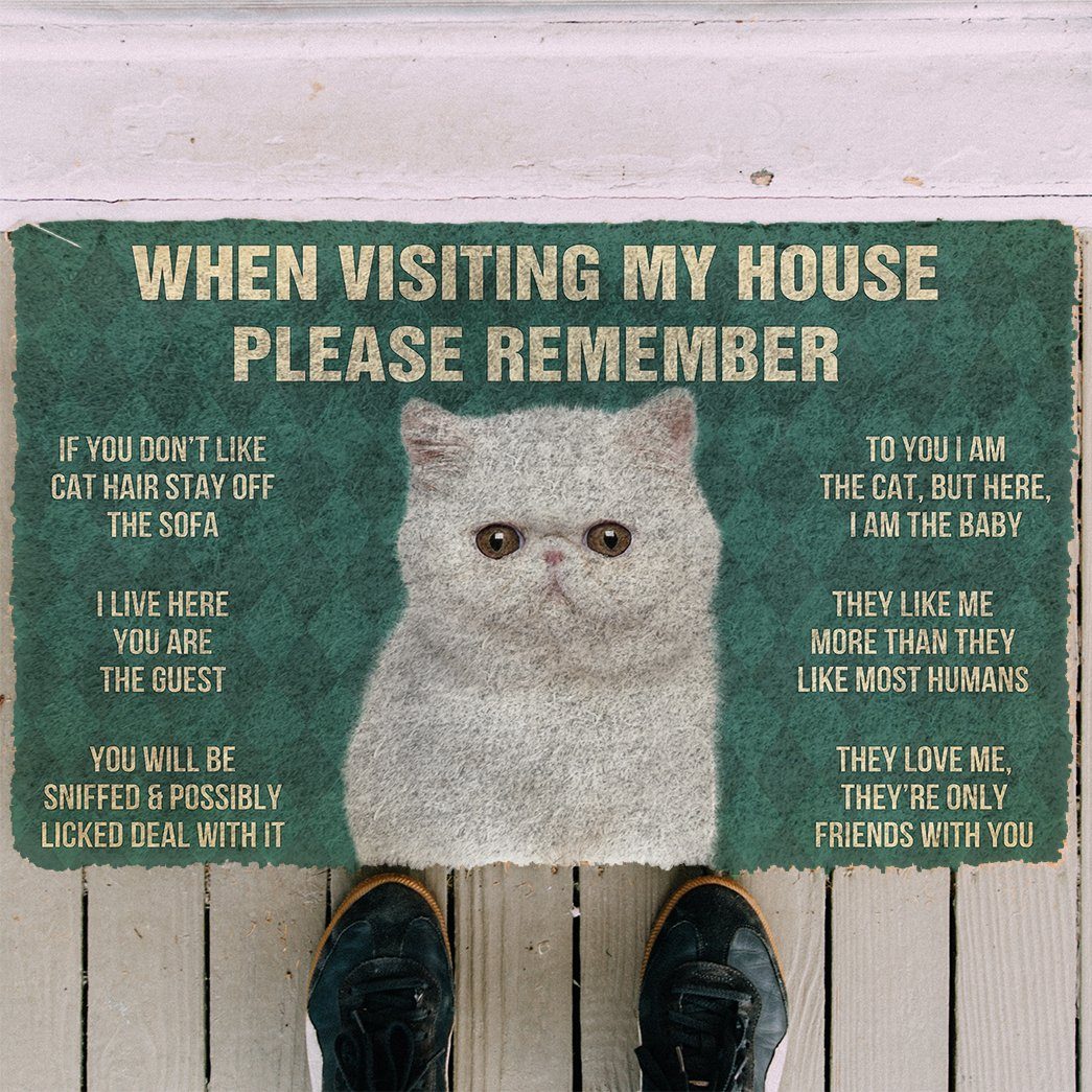 GearHuman 3D Please Remember Exotic Shorthair Cats House Rules Doormat GV260111 Doormat
