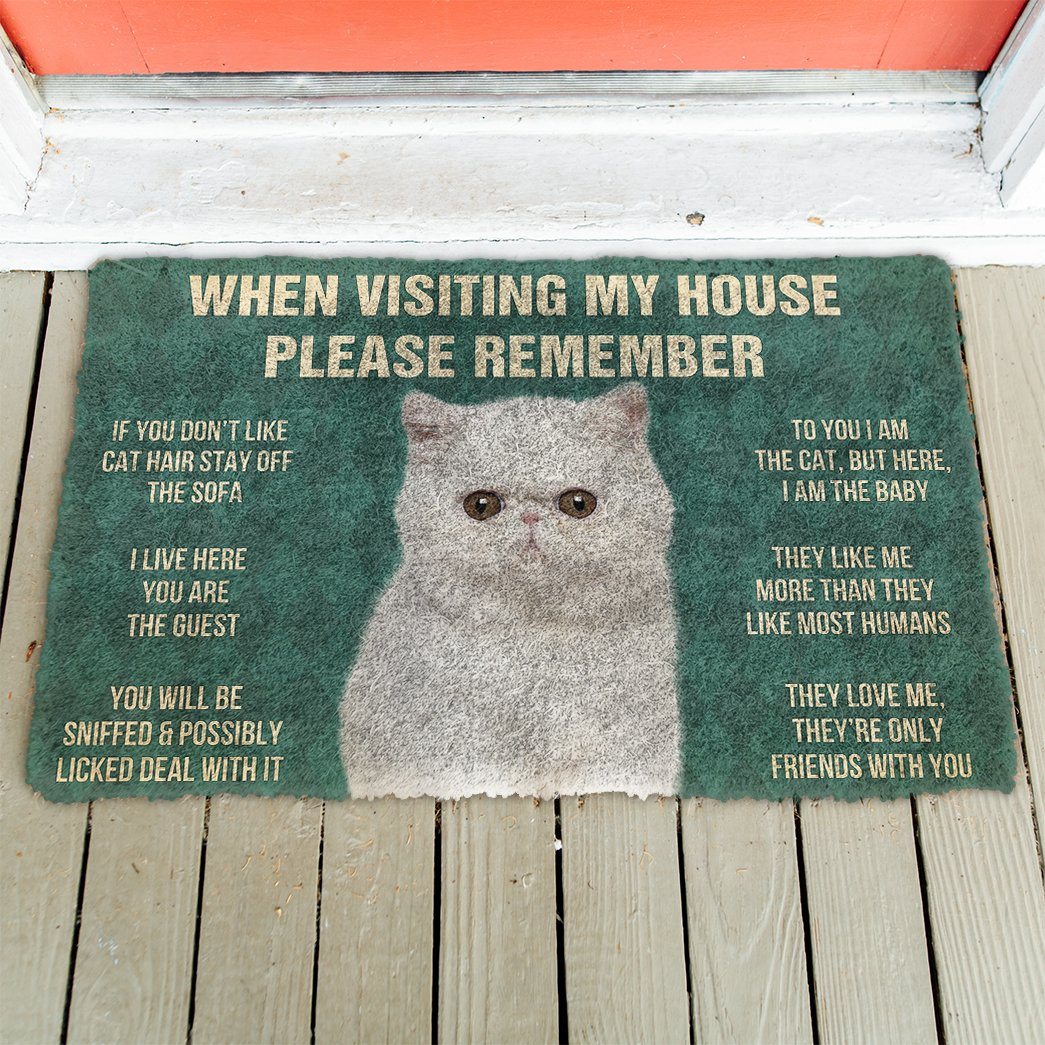 GearHuman 3D Please Remember Exotic Shorthair Cats House Rules Doormat GV260111 Doormat