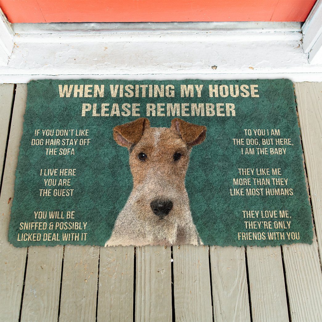 GearHuman 3D Please Remember Fox Terrier Dogs House Rules Doormat GV250119 Doormat