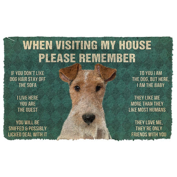 GearHuman 3D Please Remember Fox Terrier Dogs House Rules Doormat GV250119 Doormat Doormat S(15,8''x23,6'')