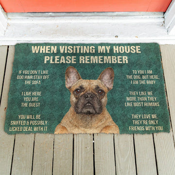 Gearhumans GearHuman 3D Please Remember French Bulldog Dog's House Rules Doormat