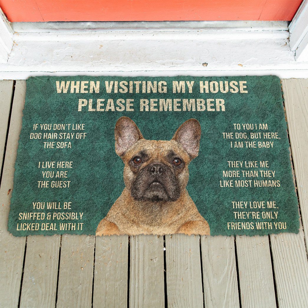 GearHuman 3D Please Remember French Bulldog Dog's House Rules Doormat GR20016 Doormat 