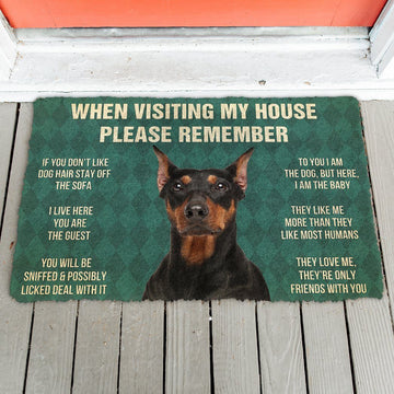 Gearhumans GearHuman 3D Please Remember German Pinscher Dogs House Rules Doormat