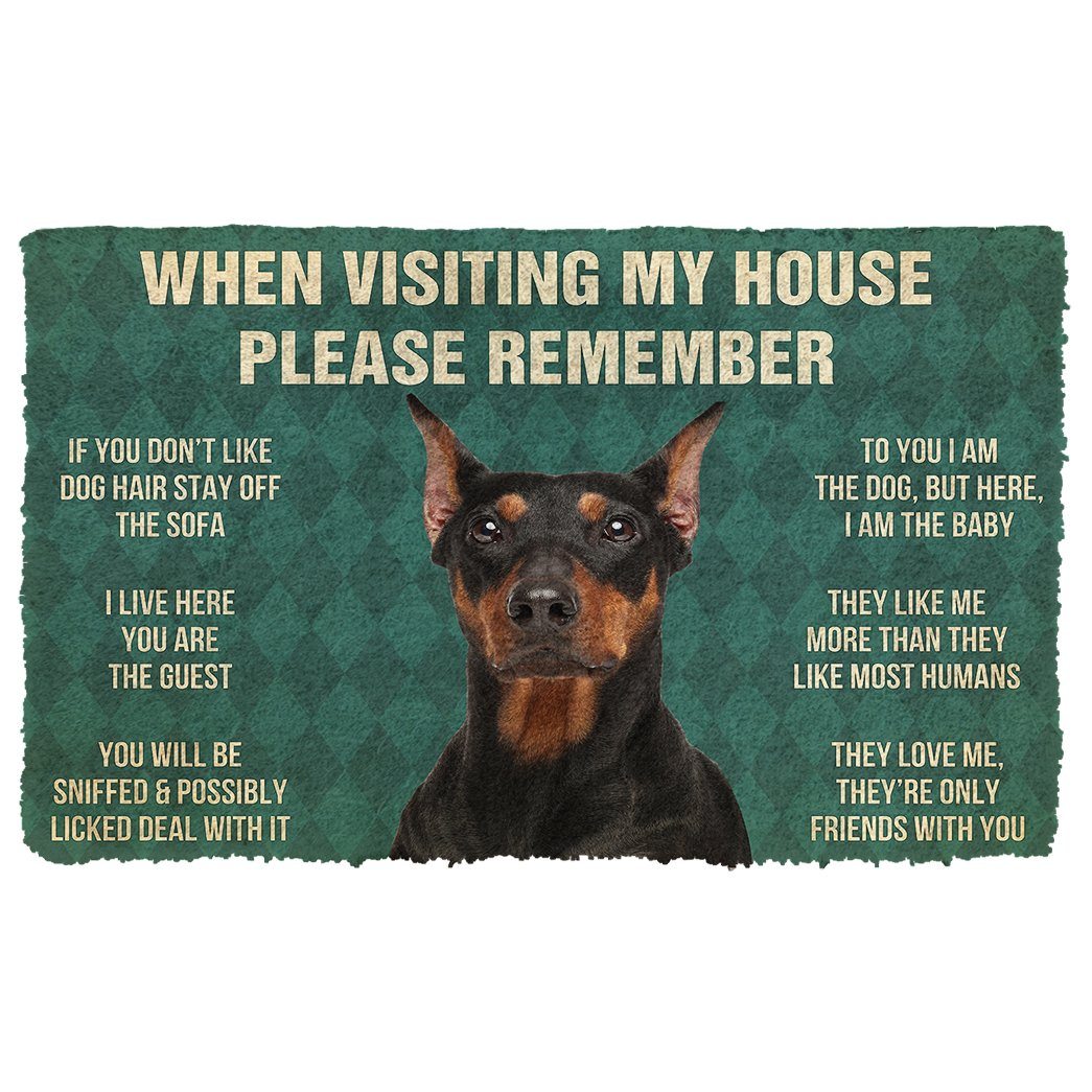 GearHuman 3D Please Remember German Pinscher Dogs House Rules Doormat GV250120 Doormat Doormat S(15,8''x23,6'')