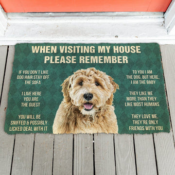 Gearhumans GearHuman 3D Please Remember Goldendoodle Dogs House Rules Doormat